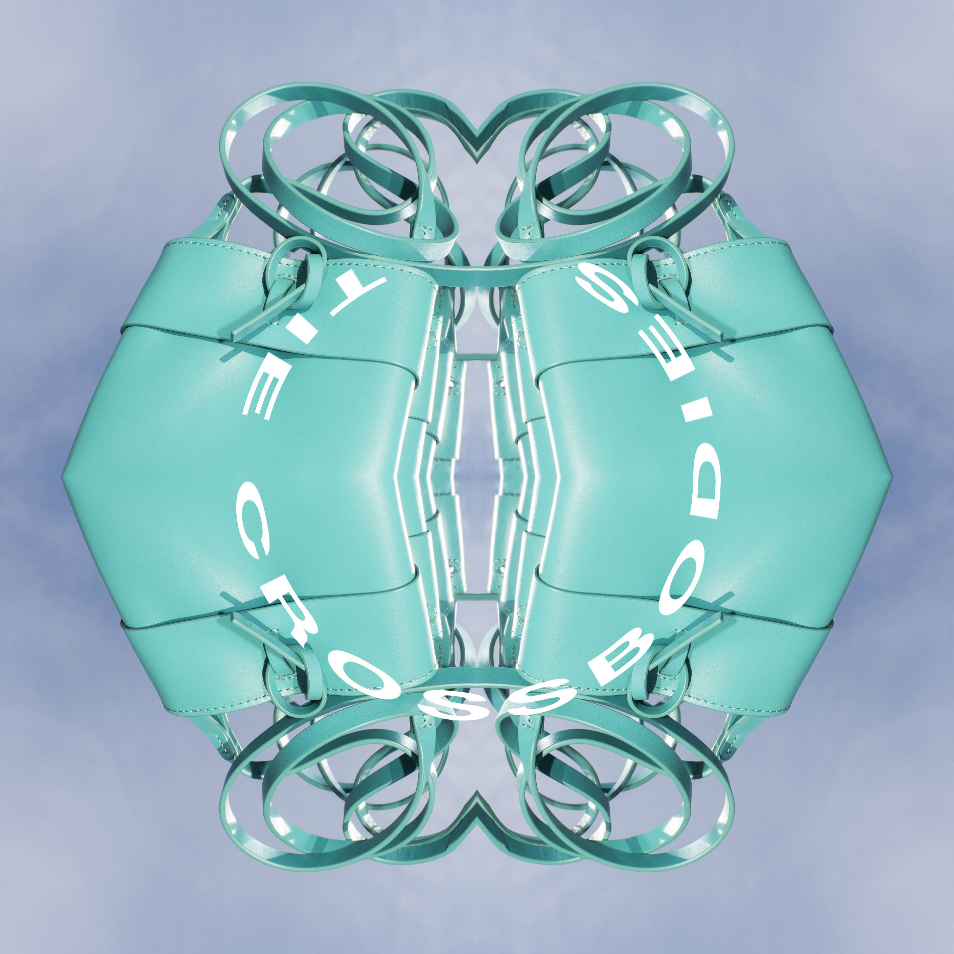 Fashion accessory campaign image featuring crossbody bags.